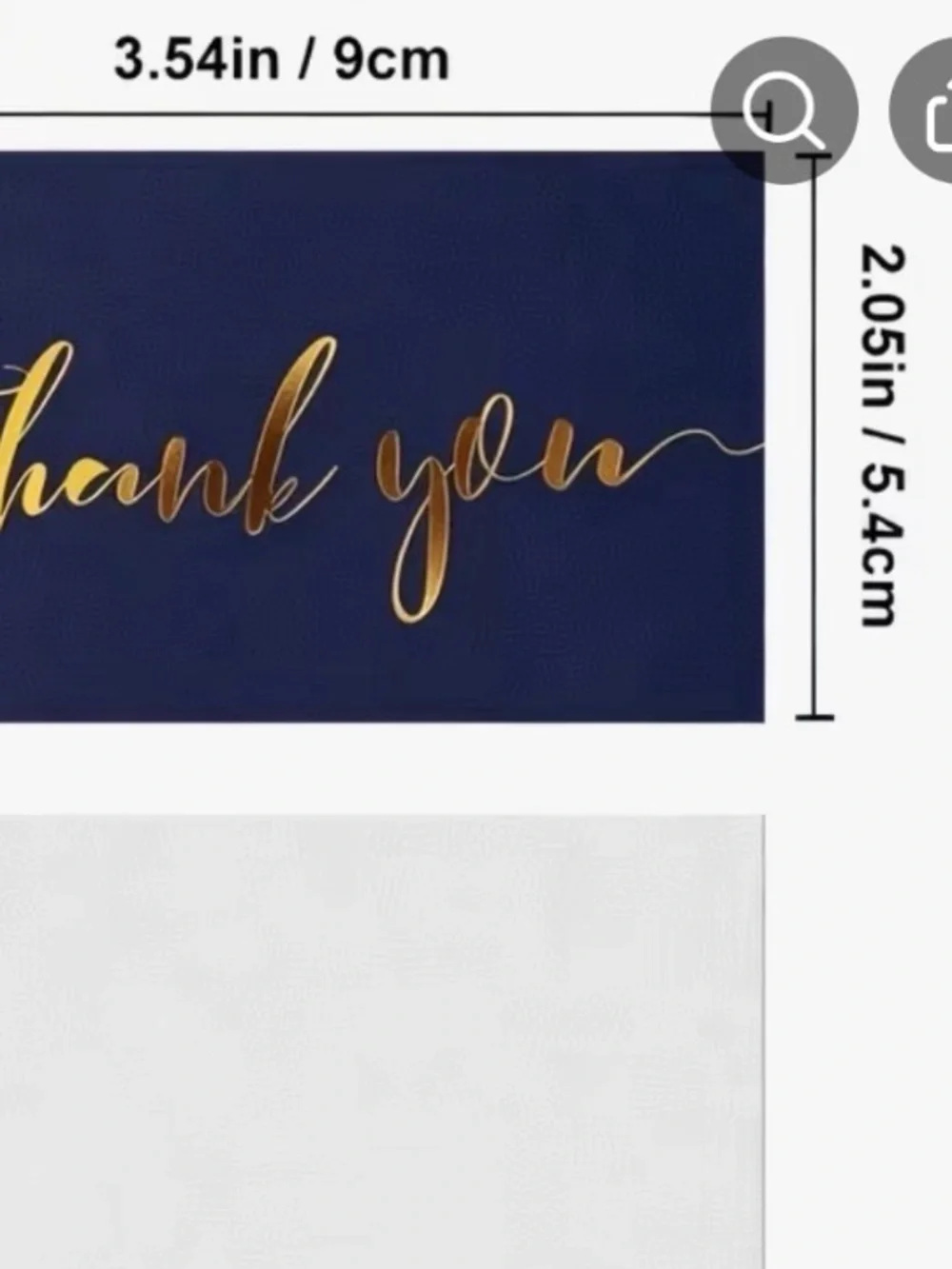 Navy Thank You Cards with Gold Foil Script and Blank Back 42 piece (Set)